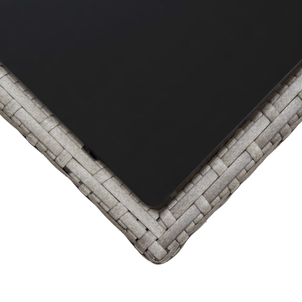 Couchtisch Grau 45 x 45 x 40 cm Poly Rattan und Glas